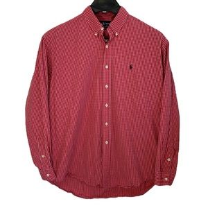 Ralph‎ Lauren Blake Vintage men’s XL red, white & blue, plaid button down shirt.